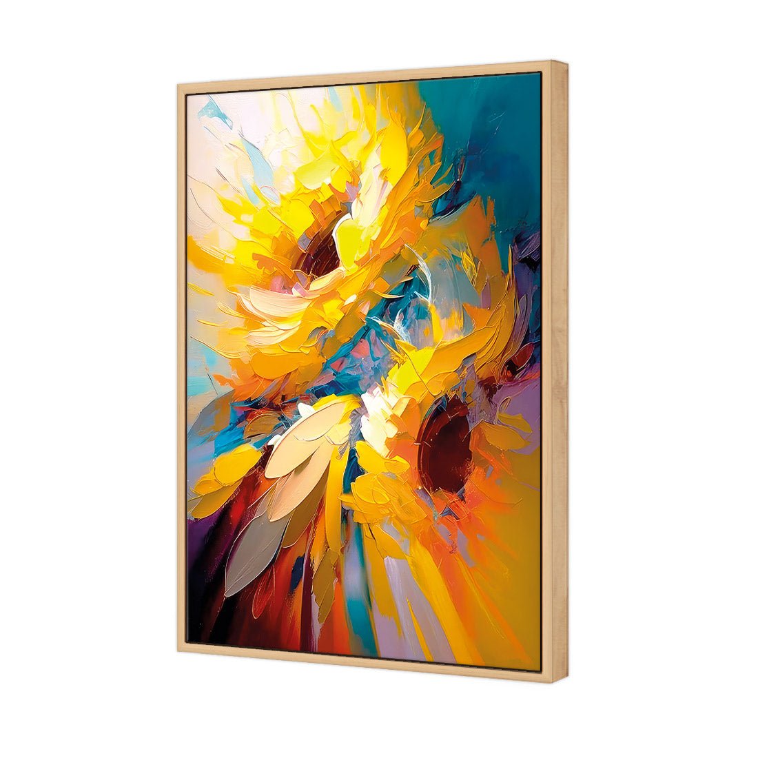 Bright Sunflower Splash - Wall Art Designs - WB_100789_AR_V CAF_CP - MPY - 260 - M - S - S_45x30_S - 1550 - OAK