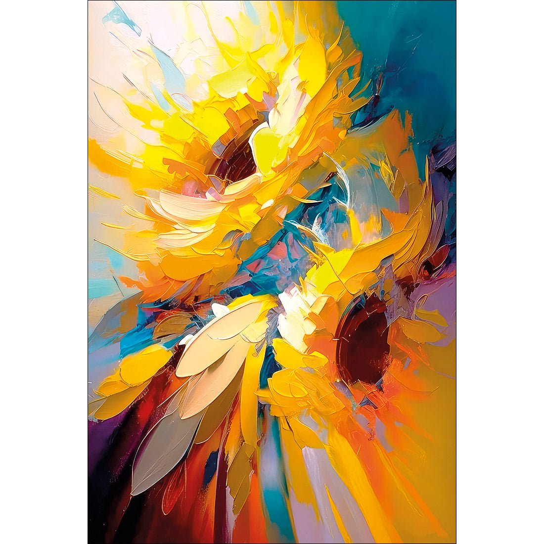 Bright Sunflower Splash - Wall Art Designs - WB_100789_AR_V CAF_CP - MPY - 260 - M - S - S_45x30_NONE