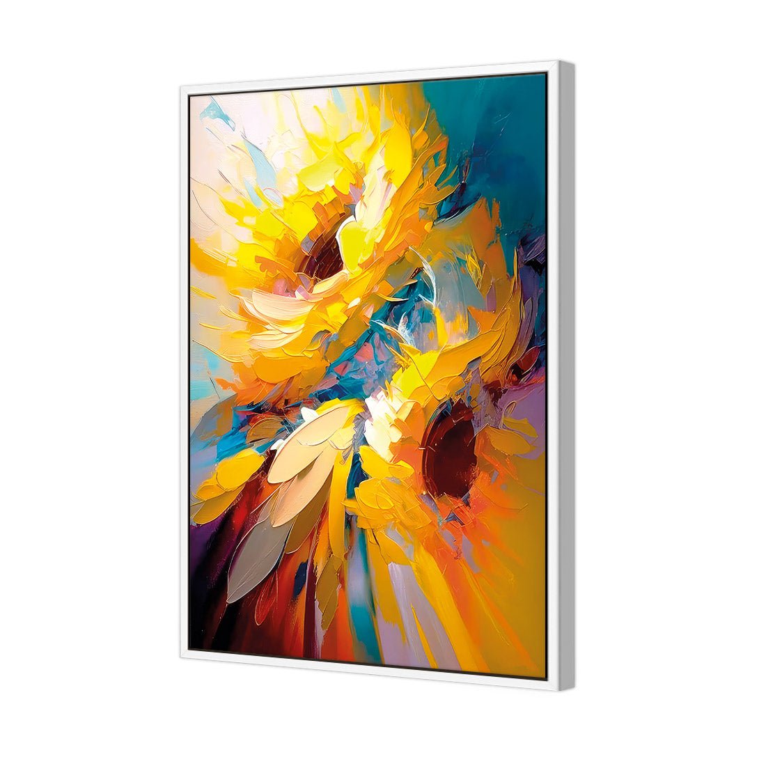 Bright Sunflower Splash - Wall Art Designs - WB_100789_AR_V CAF_CP - MPY - 260 - M - S - S_45x30_S - 1550 - WHT