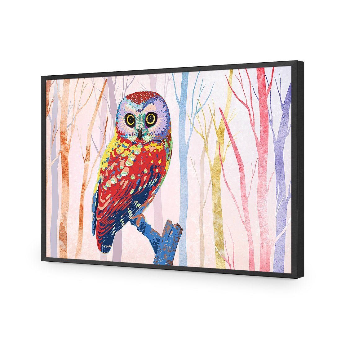 Bright Wise Owl, Light Acrylic Glass Art - Wall Art Designs - 257_DR_H WAD_AP - 030 - EDG_45x30_S - 2538 - BLK