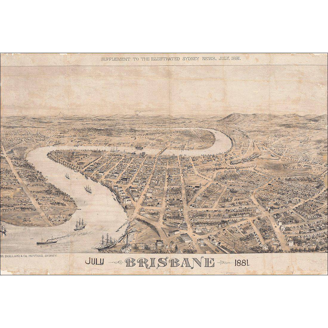 Brisbane 1881 Canvas Art - Wall Art Designs - 1640_AR_H WAD_CP - MPY - 260 - M - S - S_45x30_NONE