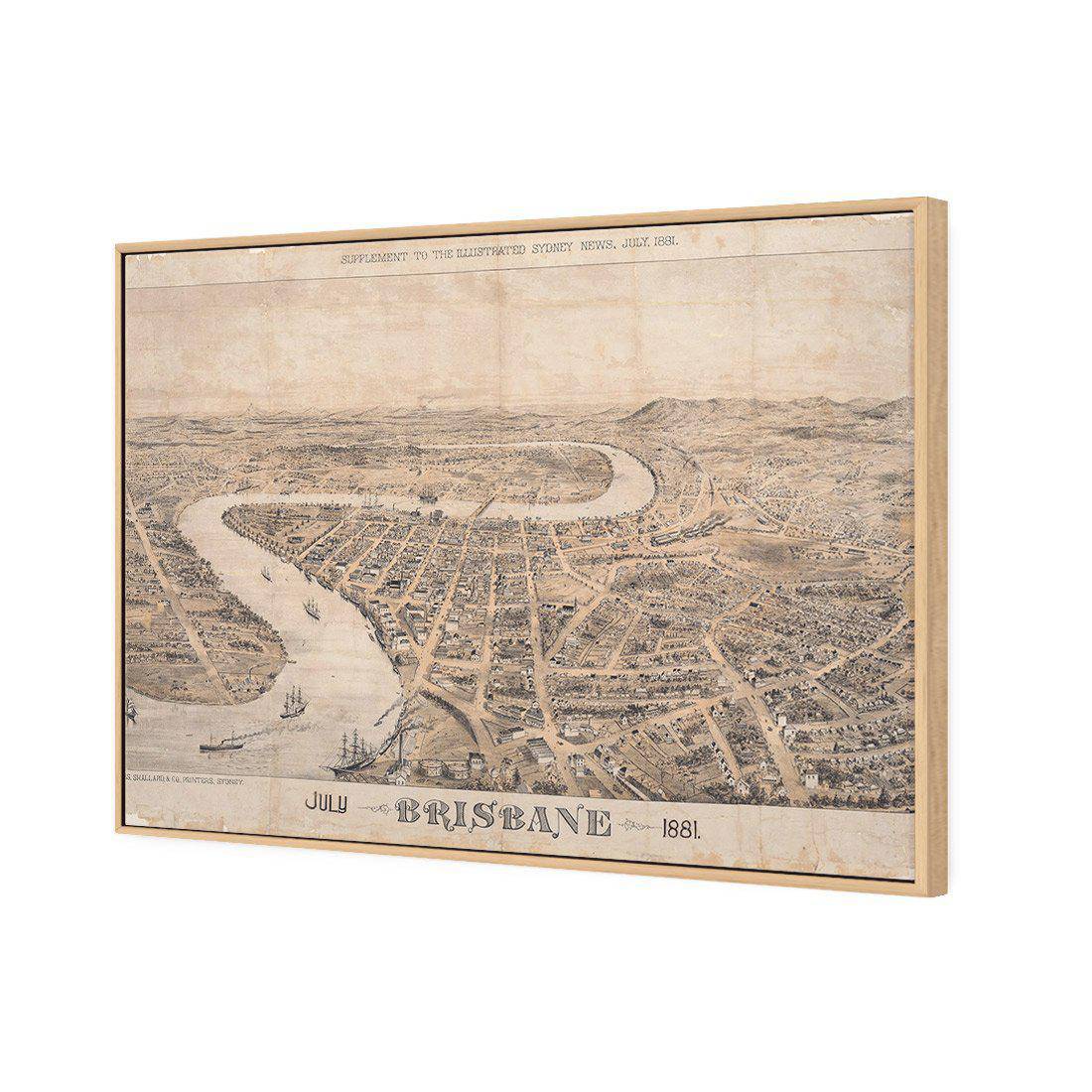 Brisbane 1881 | Standard Canvas | Floating Frame | Oak