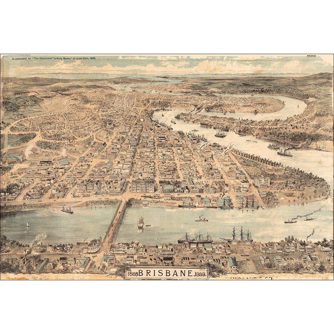 Brisbane 1888 Acrylic Glass Art - Wall Art Designs - 1639_AR_H WAD_AP - 030 - MAT_45x30_NONE