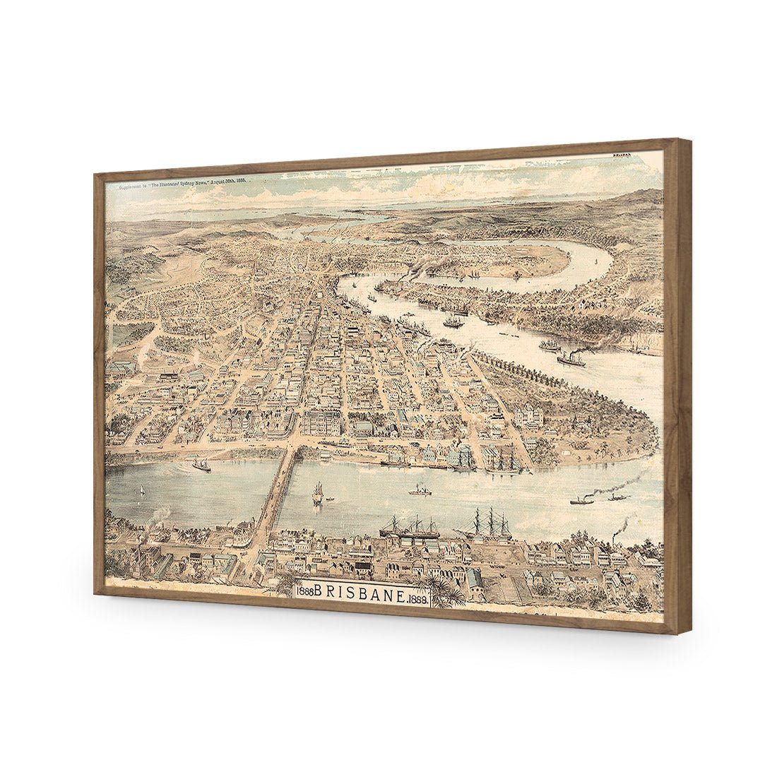 Brisbane 1888 | Standard Acrylic | Flat Frame No Border | Natural