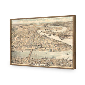Brisbane 1888 | Standard Acrylic | Flat Frame No Border | Natural