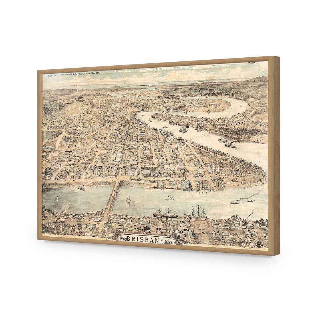 Brisbane 1888 Acrylic Glass Art - Wall Art Designs - 1639_AR_H WAD_AP - 030 - EDG_45x30_S - 2538 - OAK