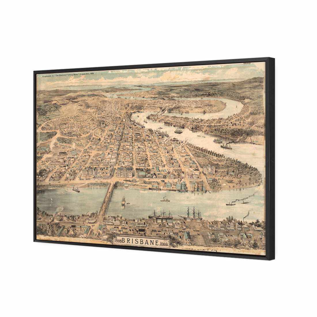 Brisbane 1888 Canvas Art - Wall Art Designs - 1639_AR_H WAD_CP - MPY - 260 - M - S - S_45x30_S - 1550 - BLK