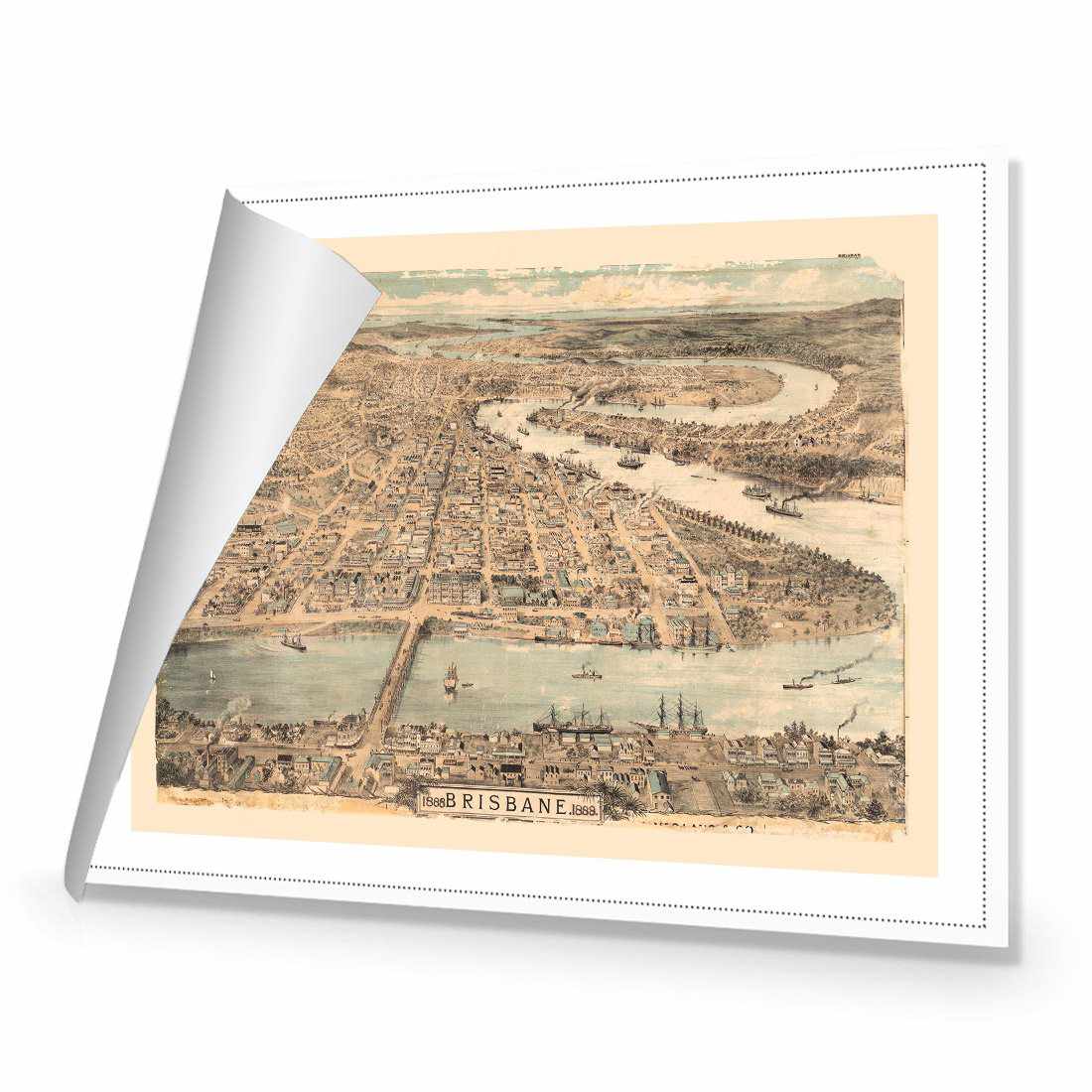 Brisbane 1888 Canvas Art - Wall Art Designs - 1639_AR_H WAD_CP - MPY - 260 - M - R_45x30_NONE