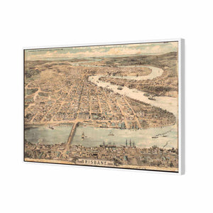 Brisbane 1888 | Standard Canvas | Floating Frame | White