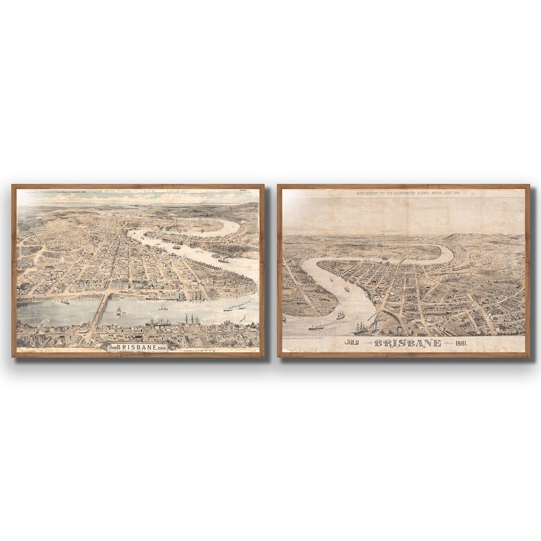 Brisbane 1888 Perfect Pairs - Wall Art Designs - SET2_5001_AR_H WAD_AP - 030 - EDG_45x30_S - 2538 - NAT