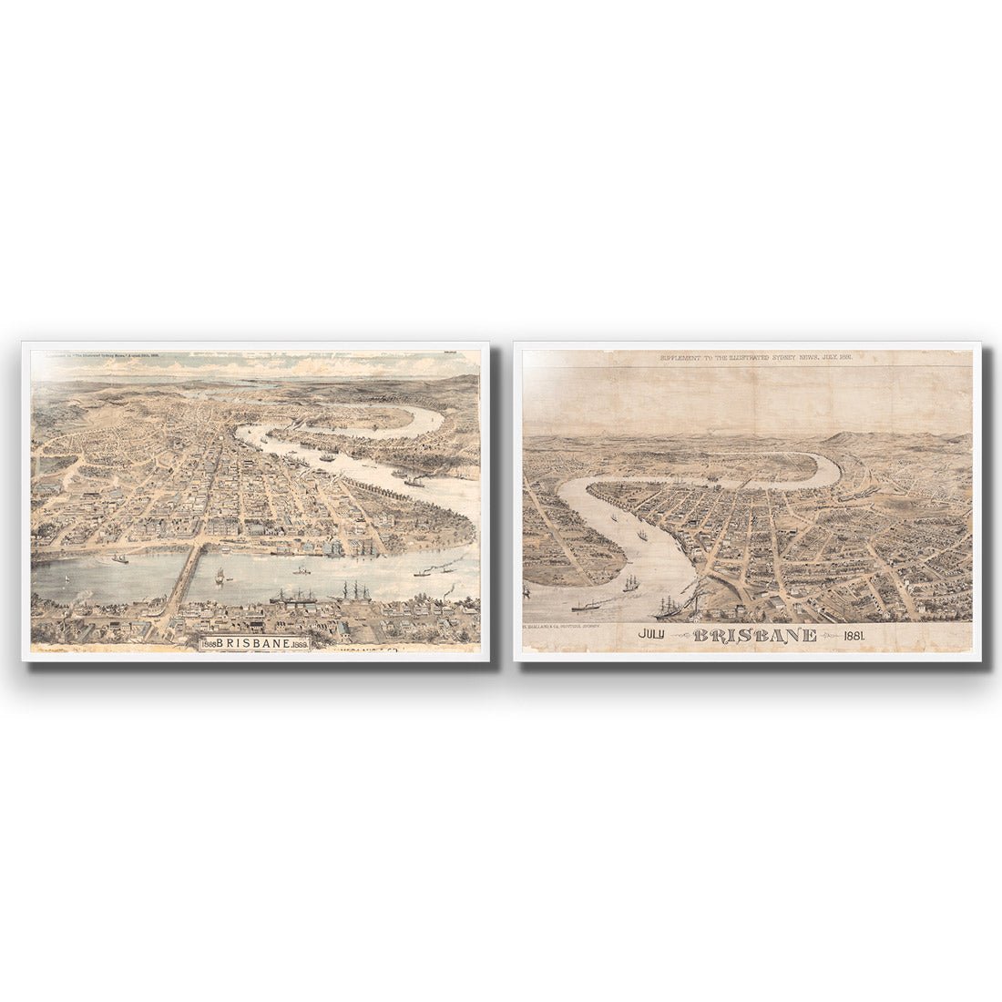 Brisbane 1888 Perfect Pairs - Wall Art Designs - SET2_5001_AR_H WAD_AP - 030 - EDG_45x30_S - 2538 - WHT