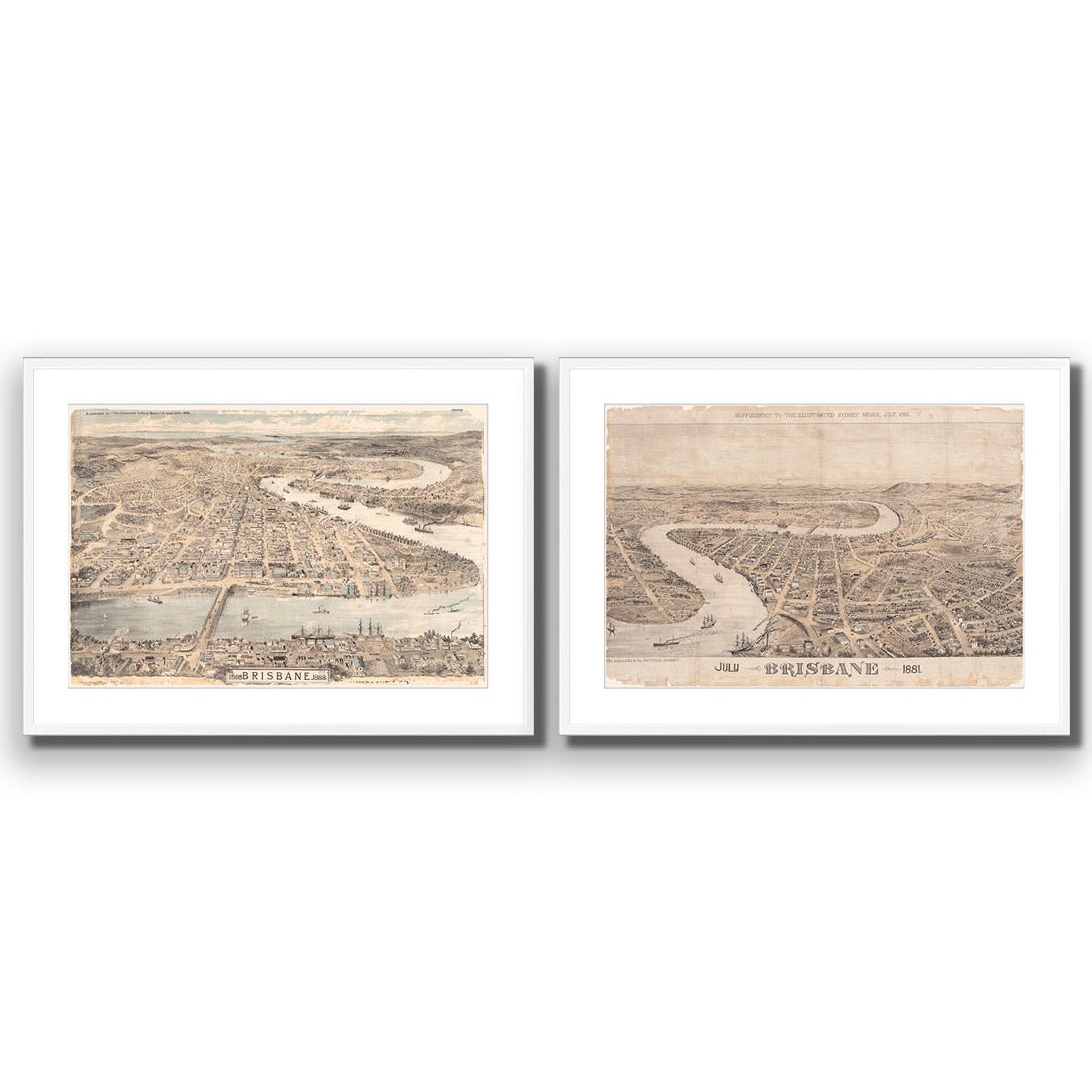 Brisbane 1888 Perfect Pairs - Wall Art Designs - SET2_5001_AR_H WAD_AP - 030 - MAT_45x30_S - 2538 - WHT