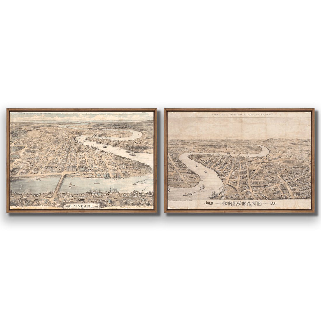 Brisbane 1888 Perfect Pairs - Wall Art Designs - SET2_5001_AR_H WAD_CP - MPY - 260 - M - S - S_45x30_S - 1550 - NAT