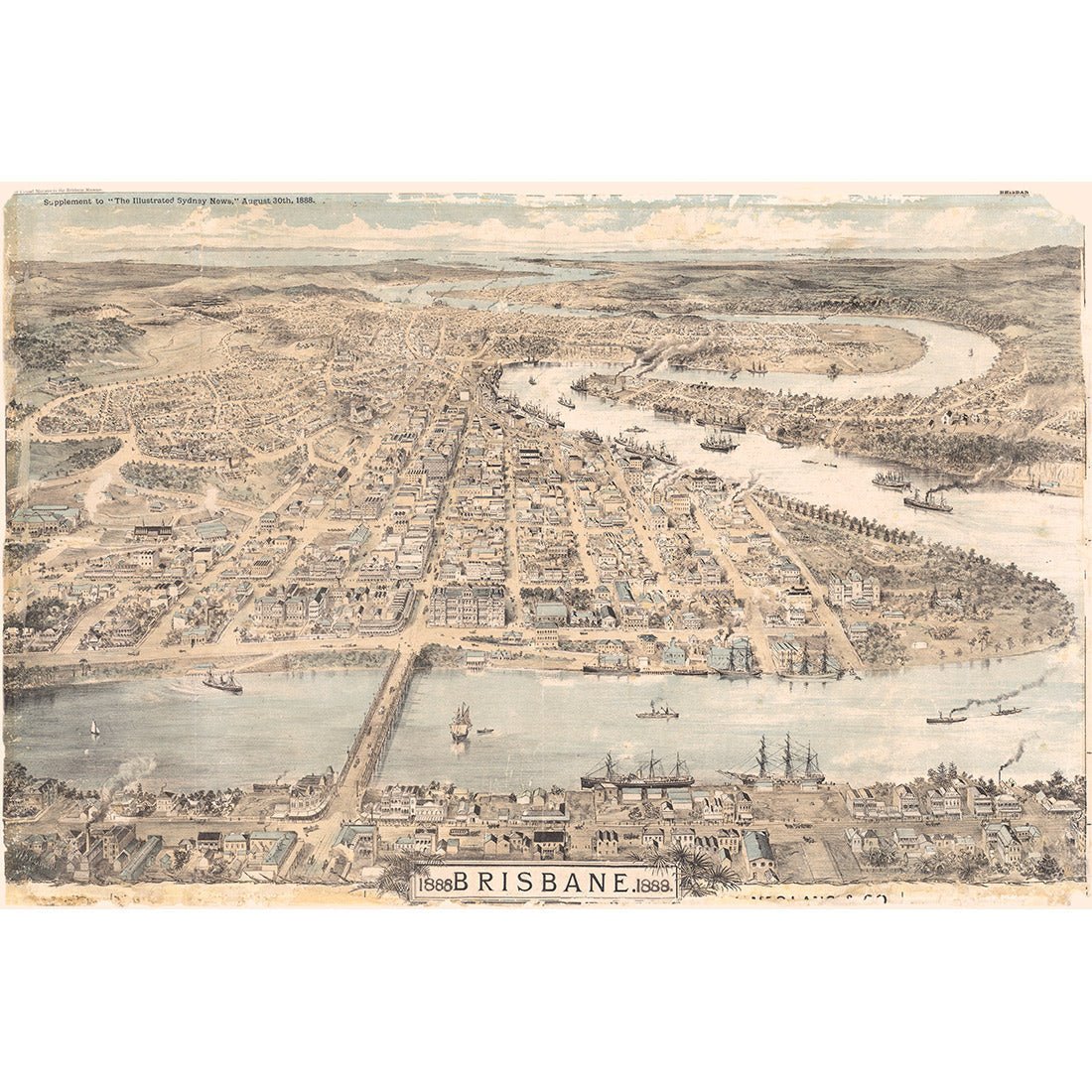 Brisbane 1888 Perfect Pairs - Wall Art Designs - SET2_5001_AR_H WAD_CP - MPY - 260 - M - S - S_45x30_NONE