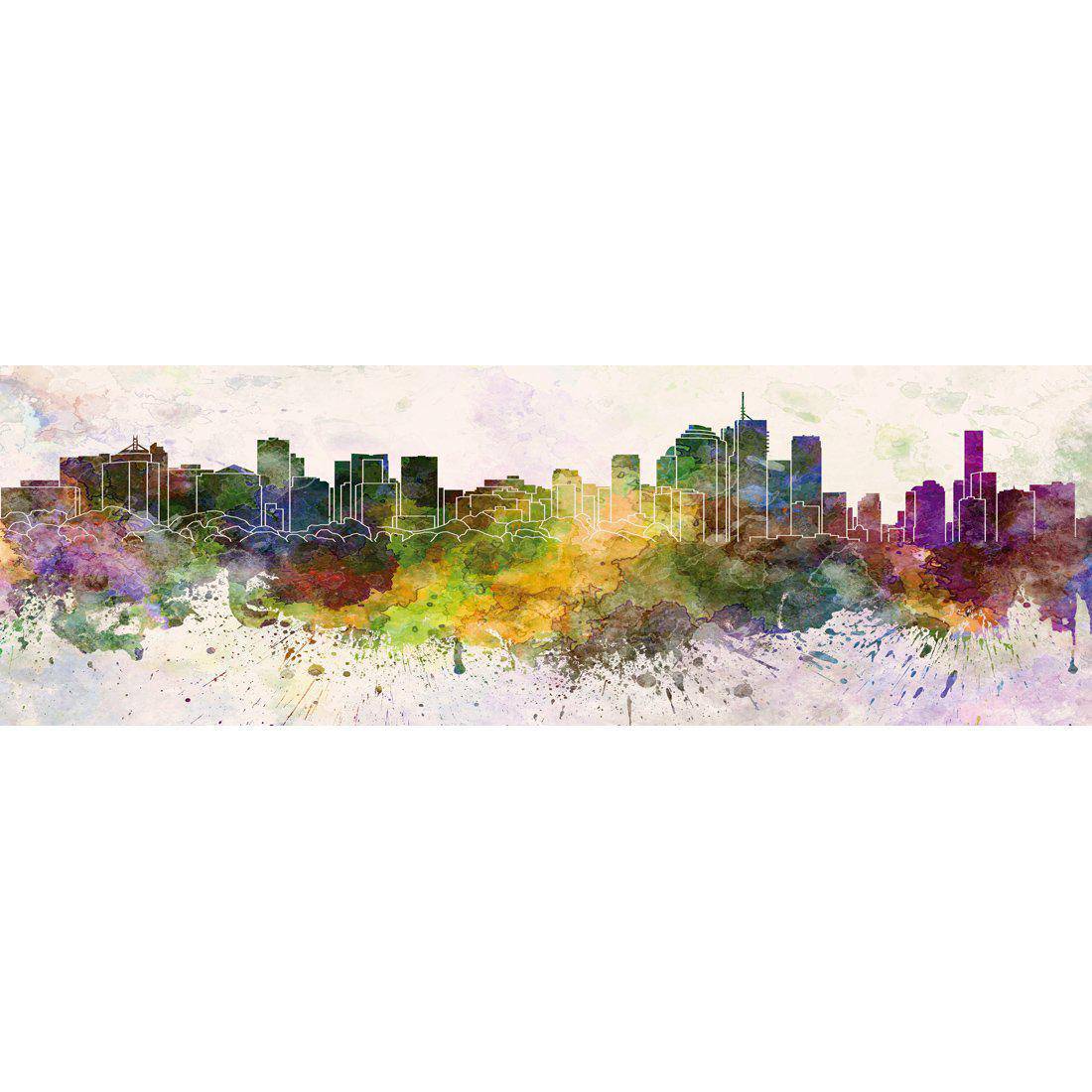 Brisbane Skyline Watercolour Canvas Art - Wall Art Designs - 2214_AL_H WAD_CP - MPY - 260 - M - S - S_60x20_NONE