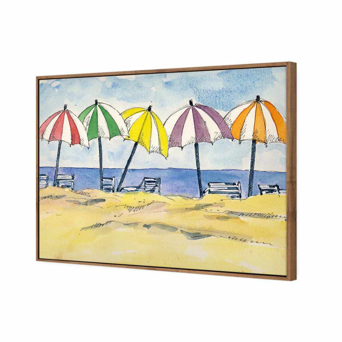 Brolly Beach Canvas Art - Wall Art Designs - 2898_AR_H WAD_CP - MPY - 260 - M - S - S_45x30_S - 1550 - NAT