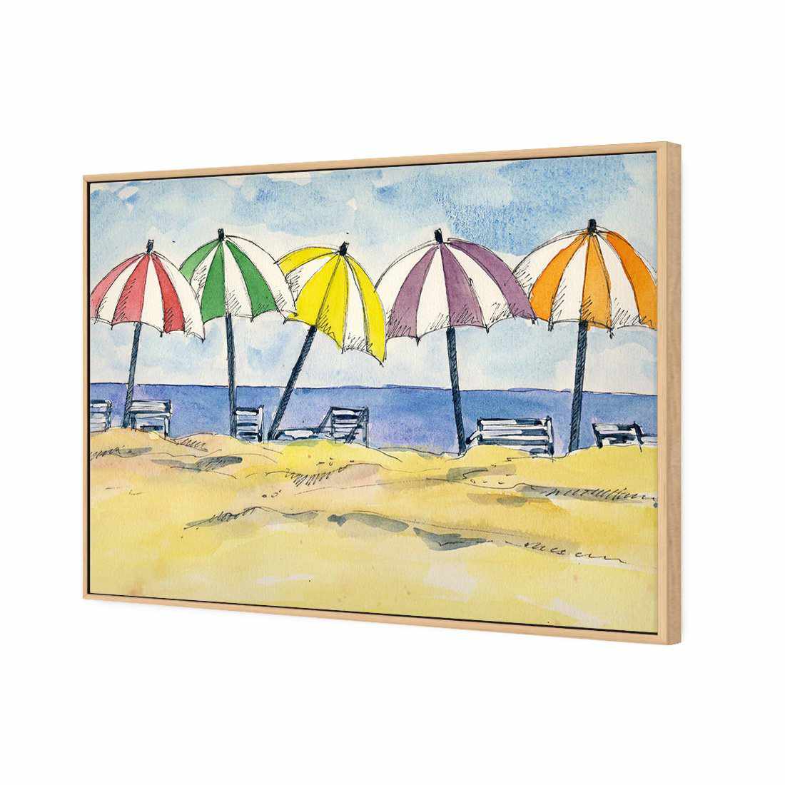 Brolly Beach Canvas Art - Wall Art Designs - 2898_AR_H WAD_CP - MPY - 260 - M - S - S_45x30_S - 1550 - OAK