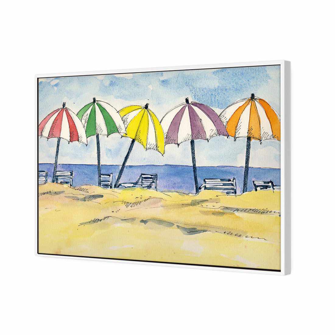 Brolly Beach Canvas Art - Wall Art Designs - 2898_AR_H WAD_CP - MPY - 260 - M - S - S_45x30_S - 1550 - WHT