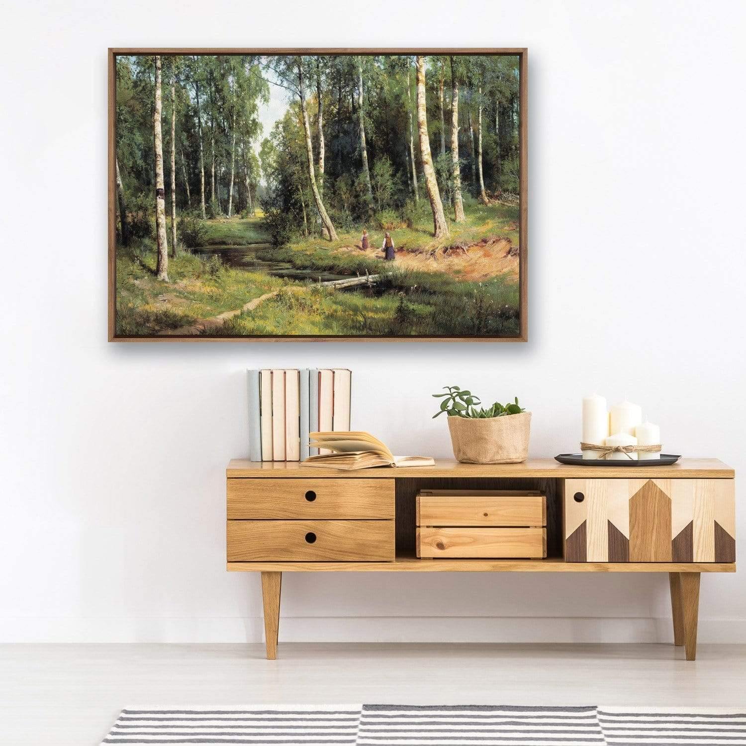 Brook in Birch Forest 1883 By Ivan Shishkin - Wall Art Designs - 1329_AR_H WAD_CP - MPY - 260 - M - S - S_45x30_NONE