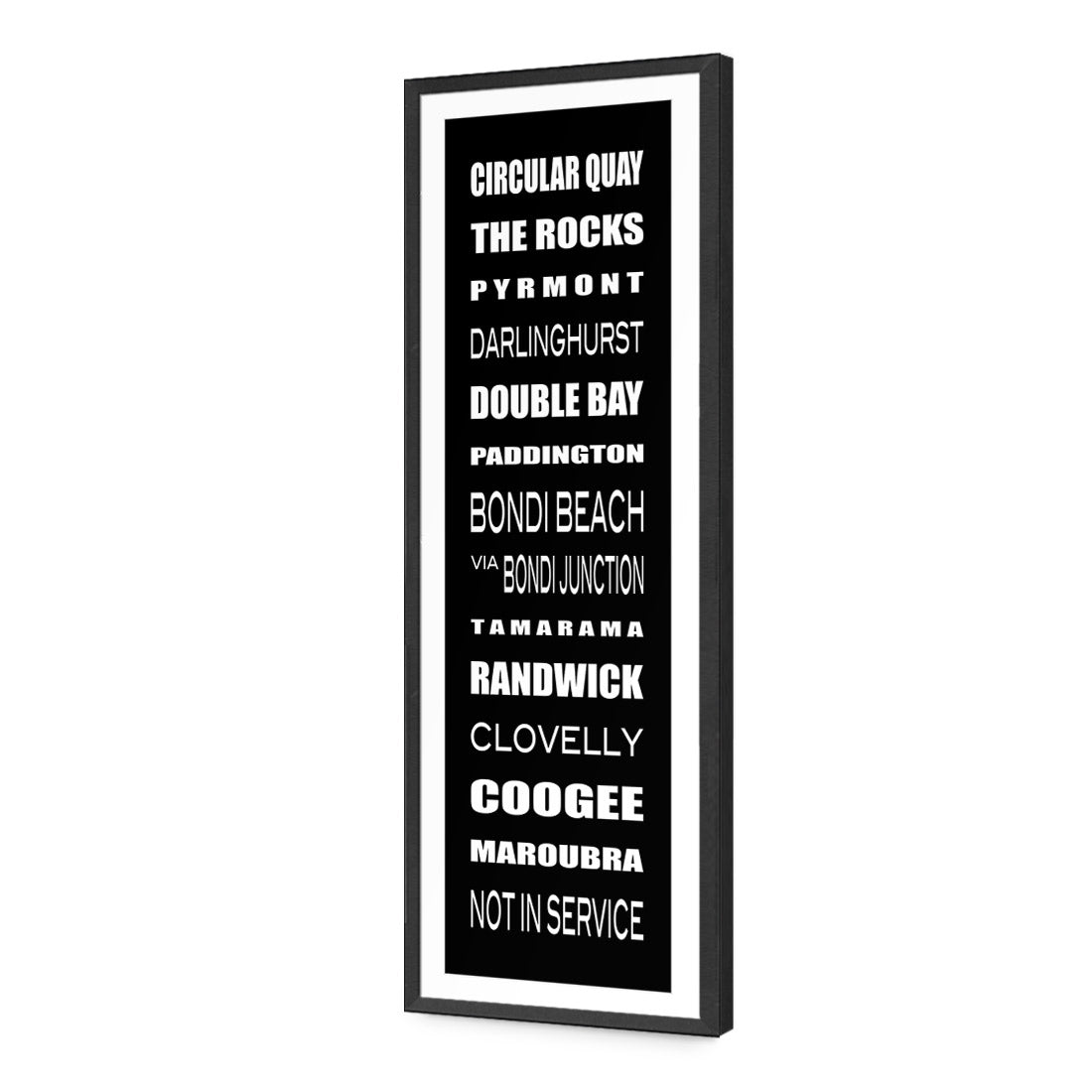 Bus Scrolls Sydney East Black and White (Long) - Wall Art Designs - 327_AL_V WAD_AP - 030 - MAT_90x30_S - 2538 - BLK