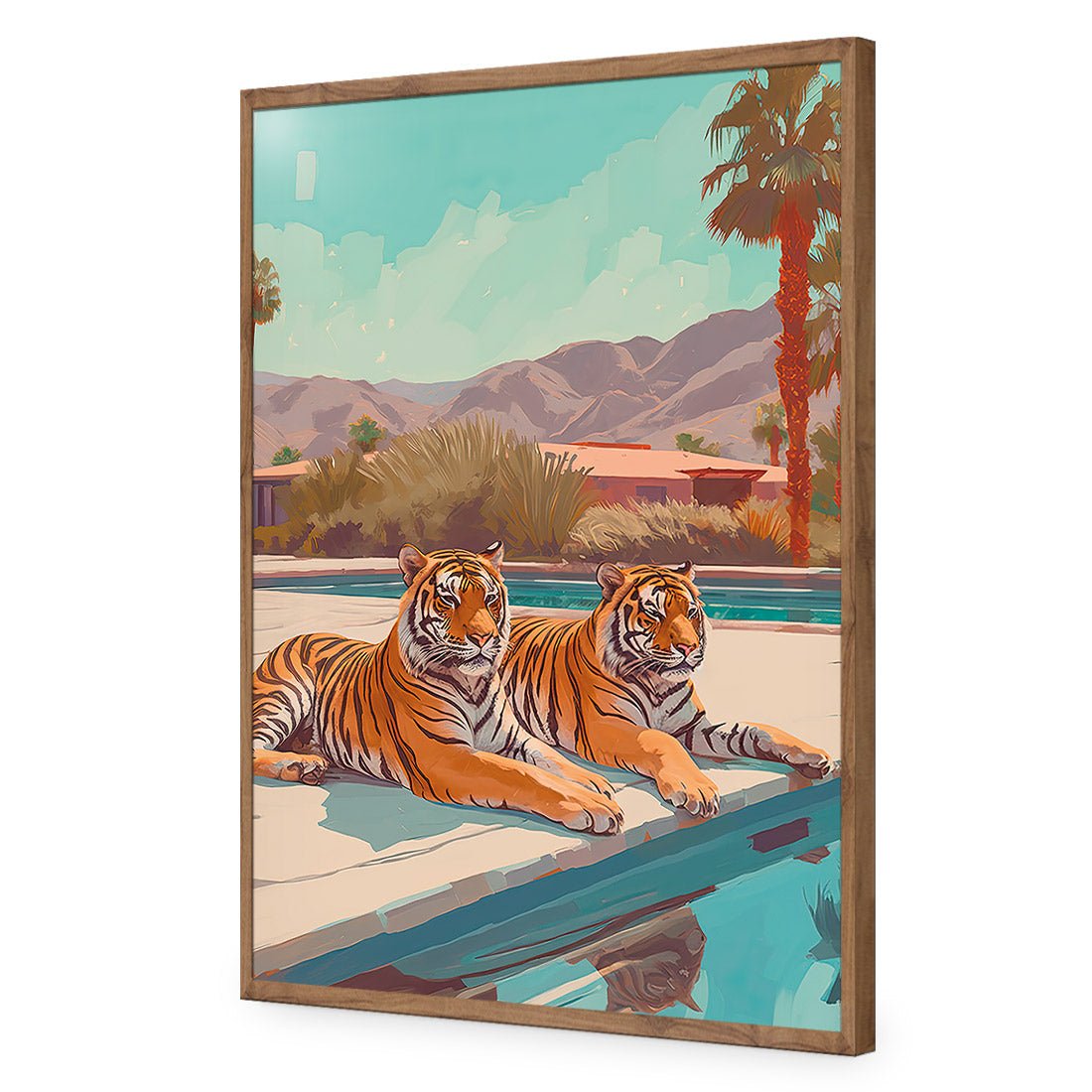 By the Pool | Classic Acrylic | Flat Frame No Border | Natural