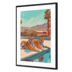 By the Pool | Classic Acrylic | Flat Frame With Border | Black