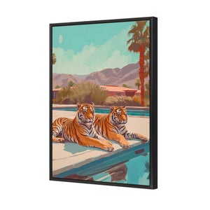 By the Pool | Classic Canvas | Floating Frame | Black