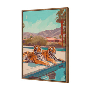By the Pool | Classic Canvas | Floating Frame | Natural