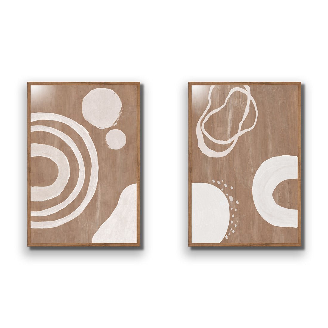 Cafe Latte Abstract Perfect Pair - Wall Art Designs - SET2_5012_AR_V WAD_AP - 030 - EDG_45x30_S - 2538 - NAT