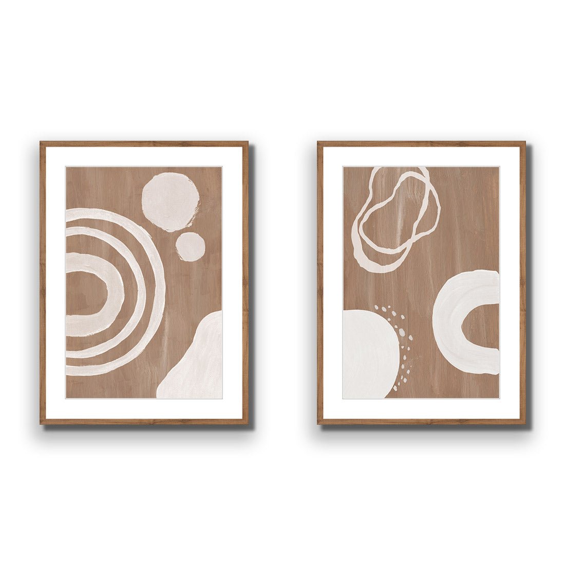 Cafe Latte Abstract Perfect Pair - Wall Art Designs - SET2_5012_AR_V WAD_AP - 030 - MAT_45x30_S - 2538 - NAT