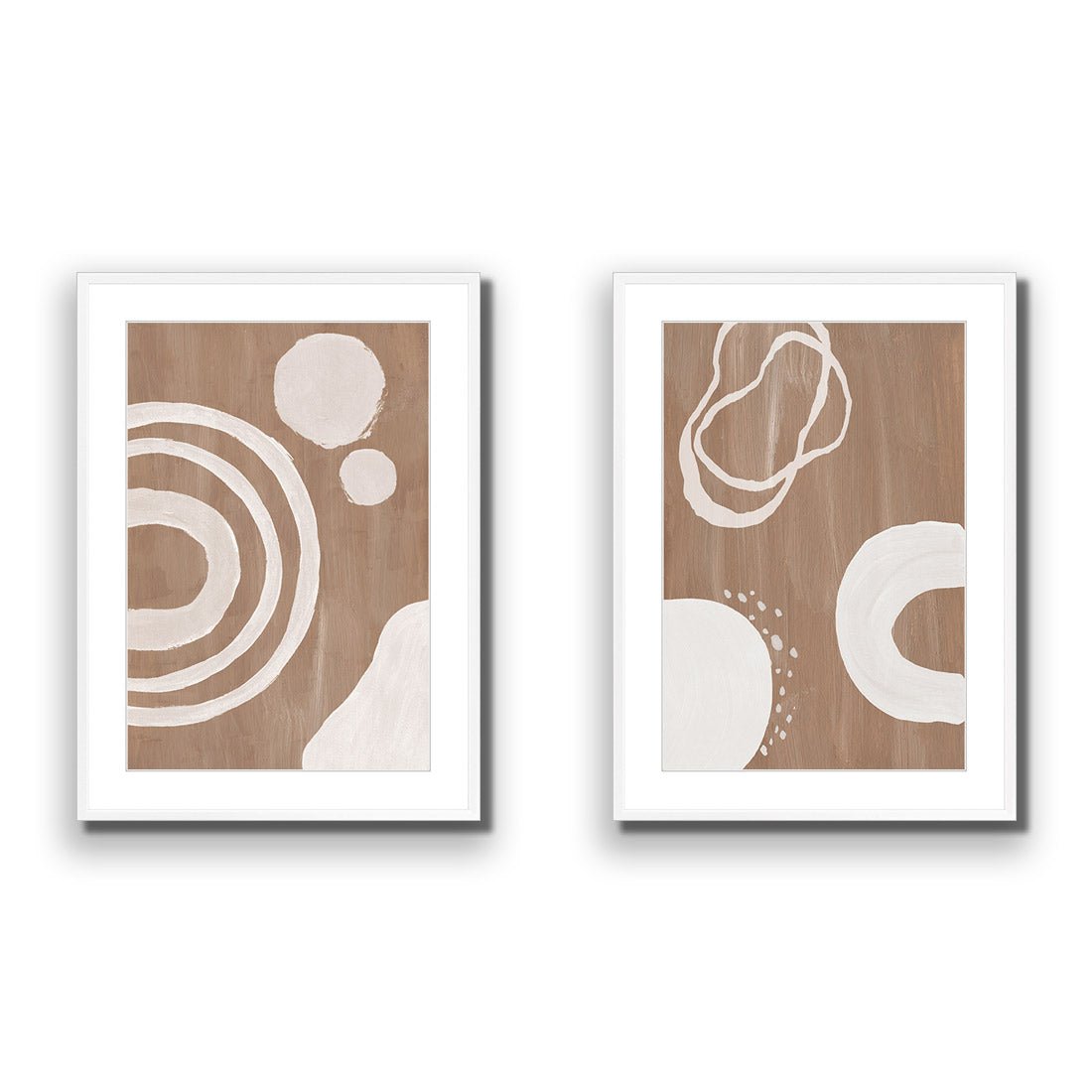 Cafe Latte Abstract Perfect Pair - Wall Art Designs - SET2_5012_AR_V WAD_AP - 030 - MAT_45x30_S - 2538 - WHT