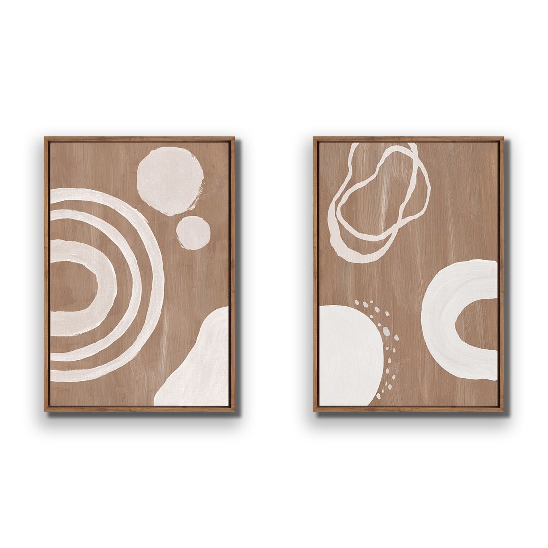 Cafe Latte Abstract Perfect Pair - Wall Art Designs - SET2_5012_AR_V WAD_CP - MPY - 260 - M - S - S_45x30_S - 1550 - NAT