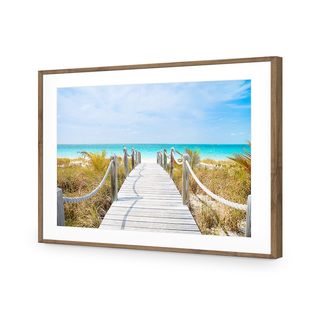 Caicos Island | Standard Acrylic | Flat Frame With Border | Natural
