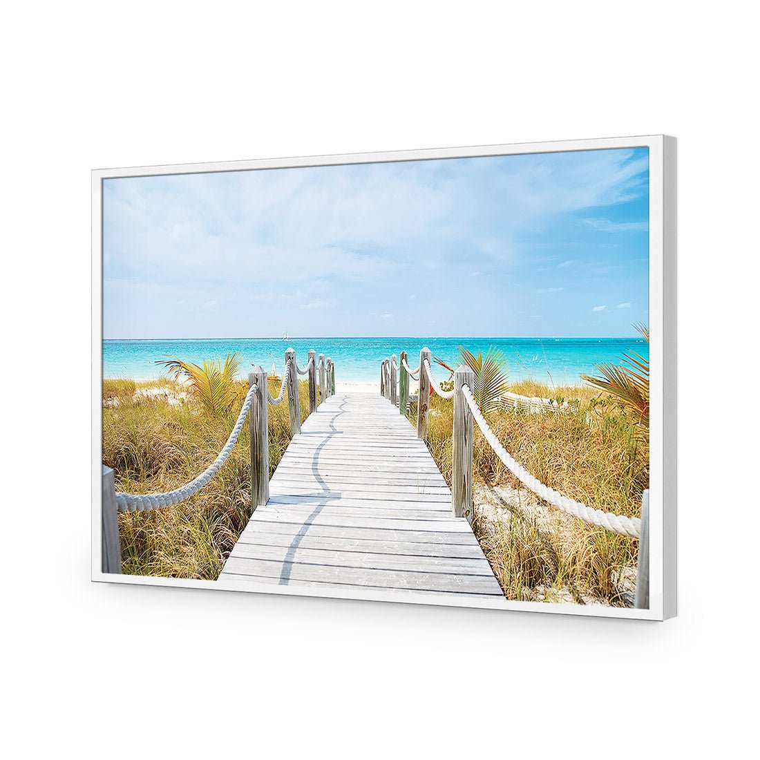 Caicos Island | Standard Acrylic | Flat Frame No Border | White