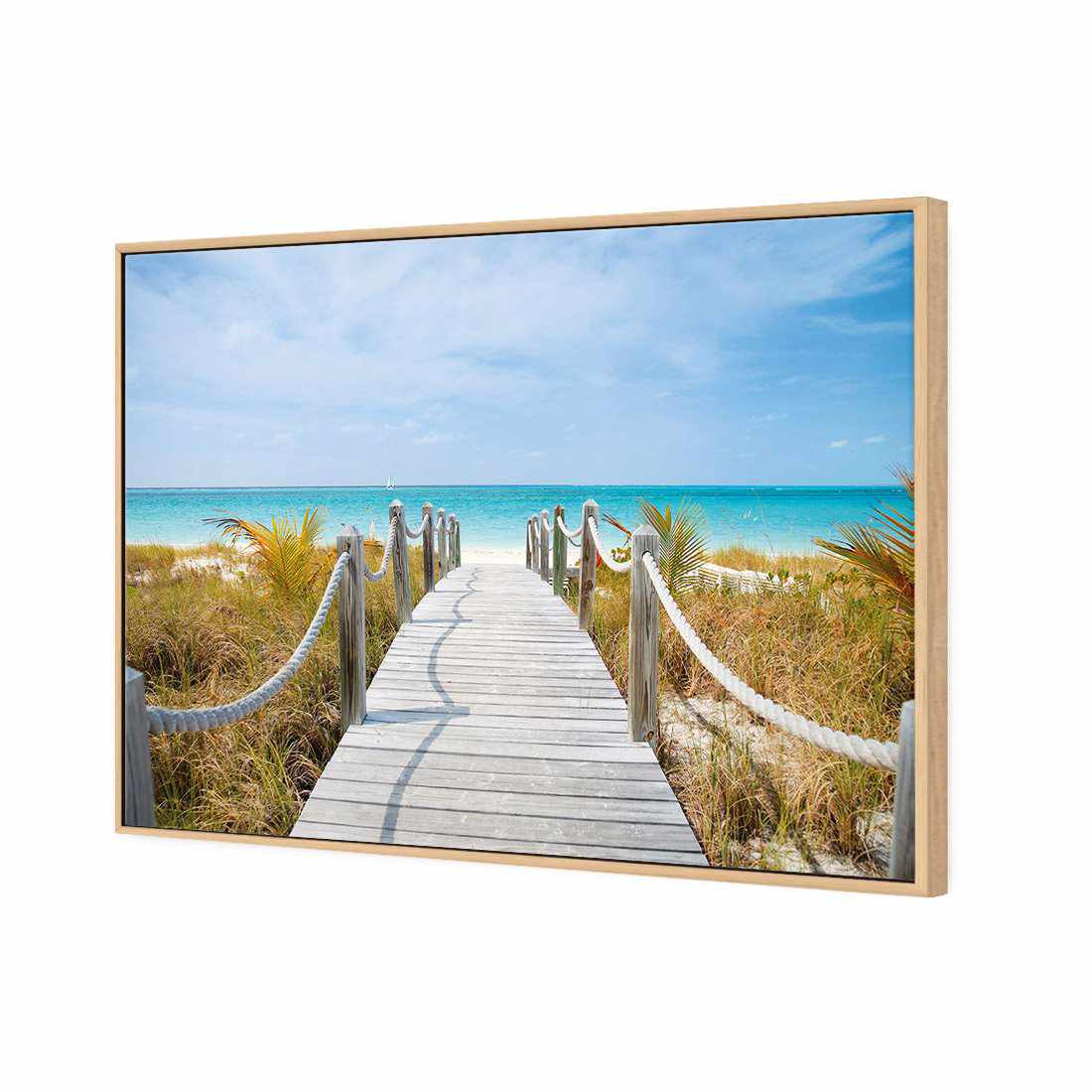 Caicos Island | Standard Canvas | Floating Frame | Oak