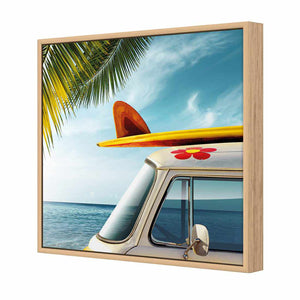 Camper Van | Standard Canvas | Floating Frame | Oak