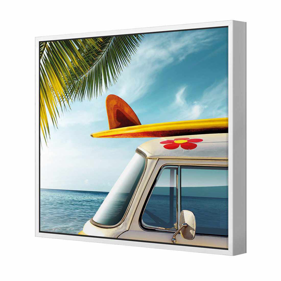 Camper Van | Standard Canvas | Floating Frame | White