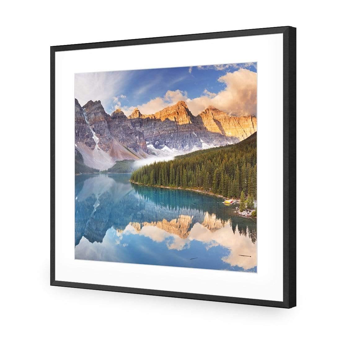 Canadian Lake Reflection (Square) - Wall Art Designs - 3031_AS_Q WAD_AP - 030 - MAT_37x37_S - 2538 - BLK