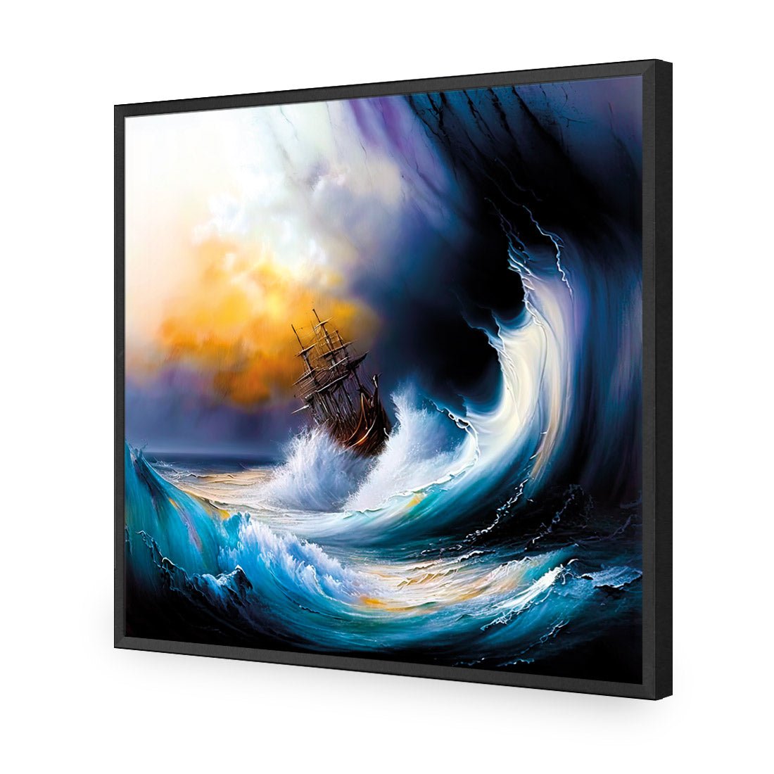 Capsizing Wave - Wall Art Designs - WB_100766_AS_Q CAF_AP - 030 - EDG_37x37_S - 2538 - BLK