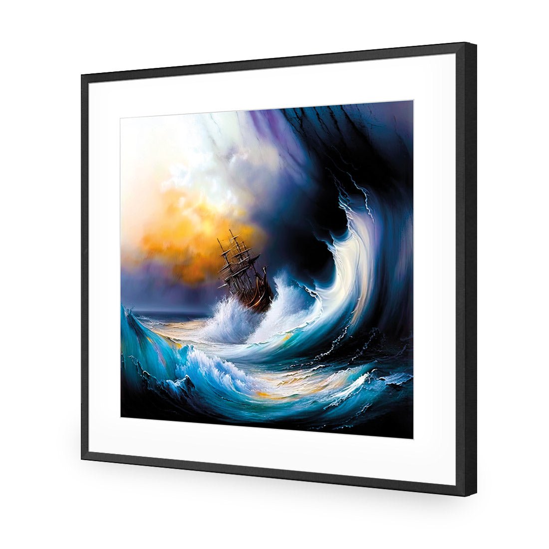 Capsizing Wave - Wall Art Designs - WB_100766_AS_Q CAF_AP - 030 - MAT_37x37_S - 2538 - BLK