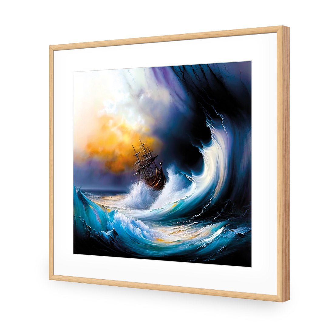 Capsizing Wave - Wall Art Designs - WB_100766_AS_Q CAF_AP - 030 - MAT_37x37_S - 2538 - OAK