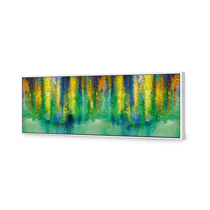 Cascading Colour, Long | Standard Canvas | Floating Frame | White