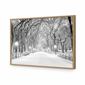 Central Park Dawn in Snow | Classic Acrylic | Flat Frame No Border | Oak