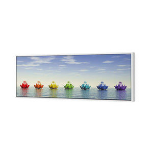 Chakra Lotus | Standard Canvas | Floating Frame | White