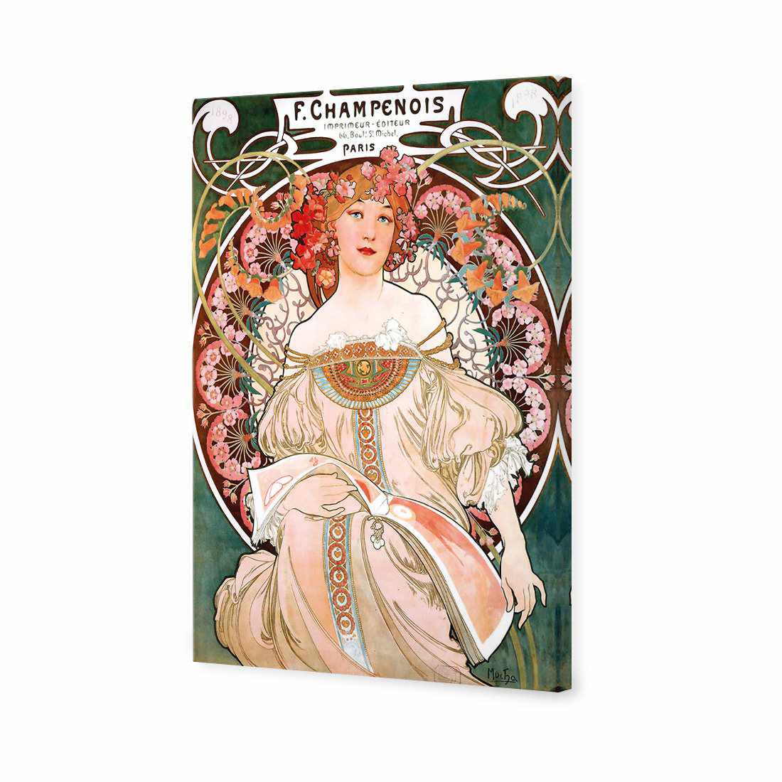 Champenois By Alphonse Mucha Canvas Art - Wall Art Designs - 957_AR_V WAD_CP - MPY - 260 - M - S - S_45x30_NONE_ART