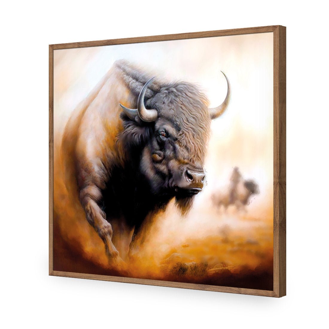 Charging Bison I - Wall Art Designs - WB_100717_AS_Q CAF_AP - 030 - EDG_37x37_S - 2538 - NAT