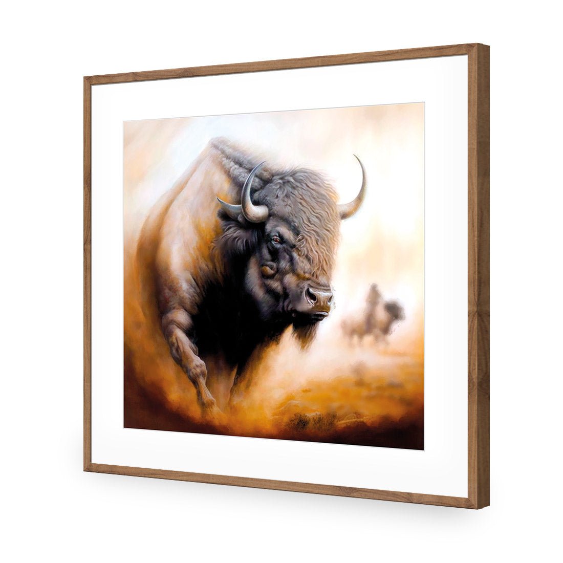 Charging Bison I - Wall Art Designs - WB_100717_AS_Q CAF_AP - 030 - MAT_37x37_S - 2538 - NAT