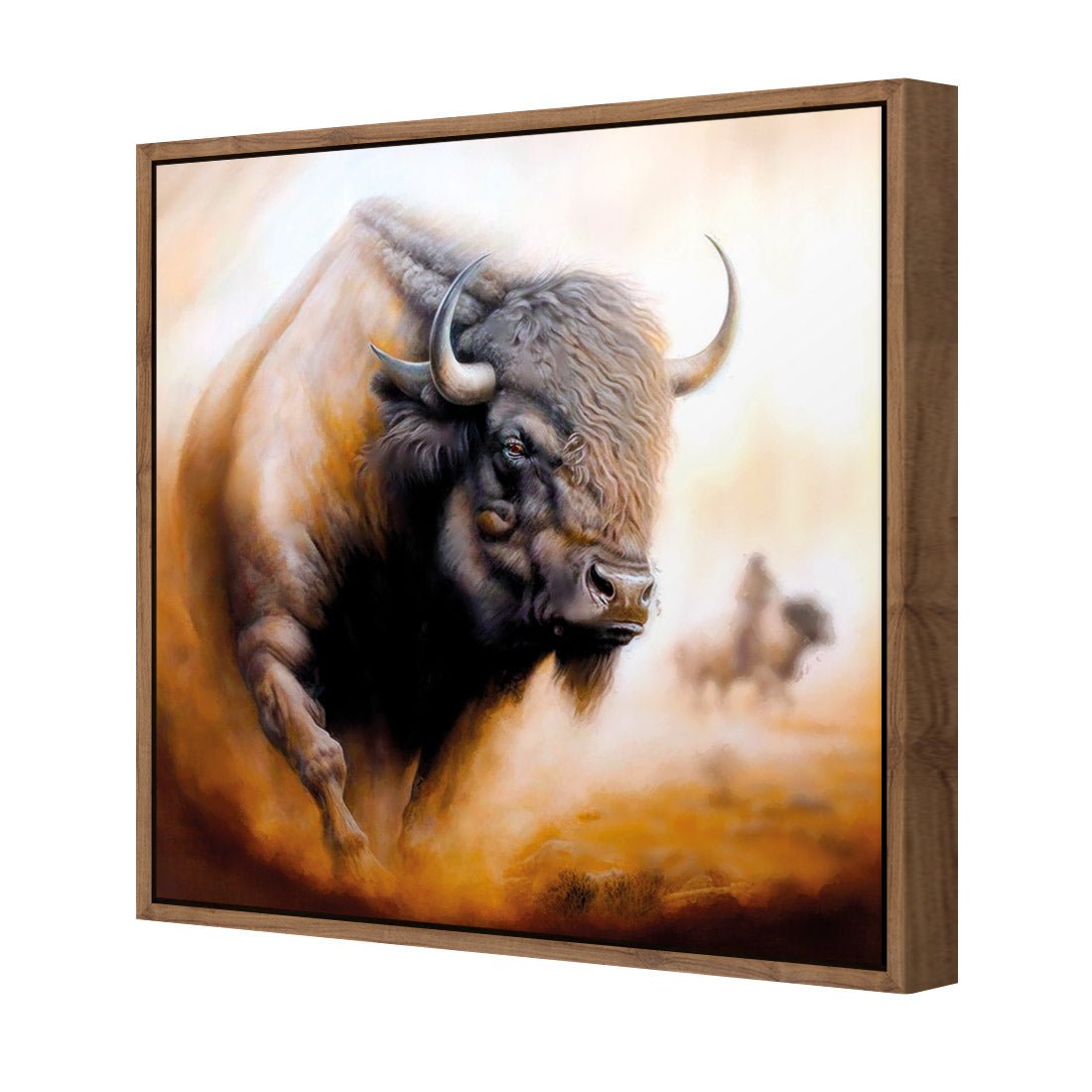 Charging Bison I - Wall Art Designs - WB_100717_AS_Q CAF_CP - MPY - 260 - M - S - S_37x37_S - 1550 - NAT