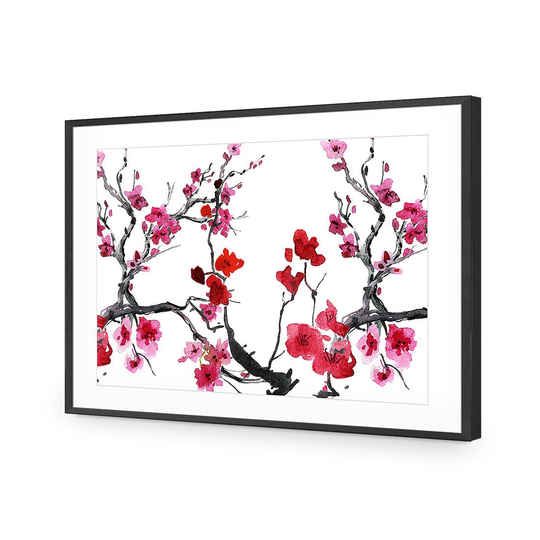 Cherry Blossom | Standard Acrylic | Flat Frame With Border | Black