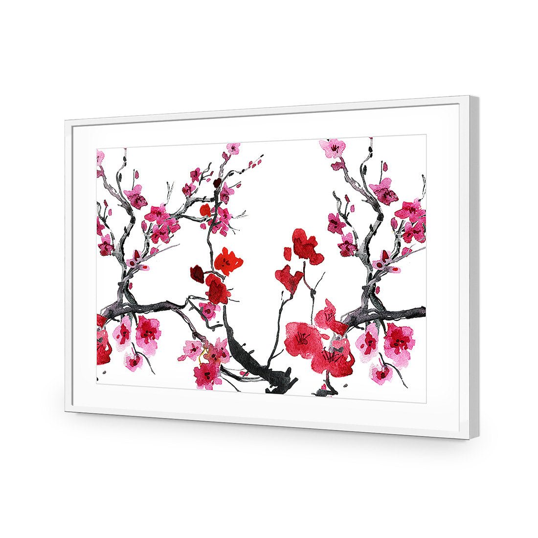 Cherry Blossom | Standard Acrylic | Flat Frame With Border | White